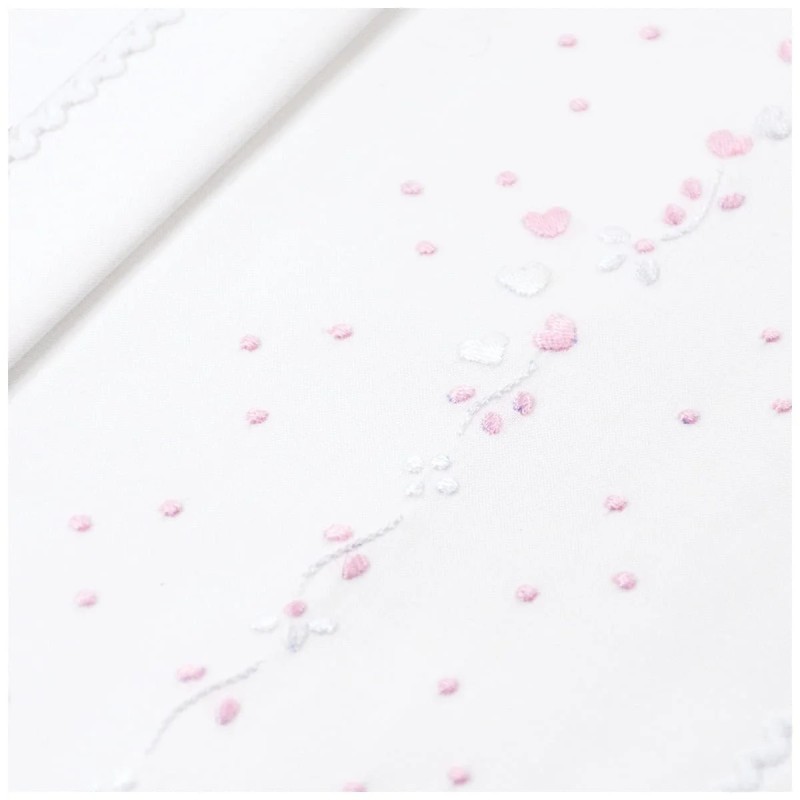 Cot Crib sheet set embroidered by hand LL85348RR