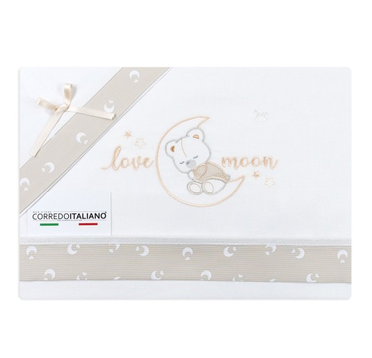 Set lenzuola culletta e carrozzina - Mio Piccolo LC13306 - Tortora