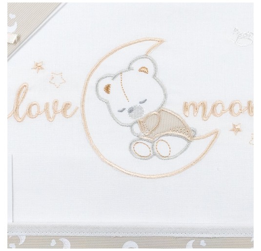 Cradle Pram sheet set - Mio Piccolo LC13306 - Taupe 2