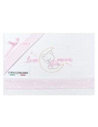 Cradle Pram sheet set - Mio Piccolo LC13306 - Pink