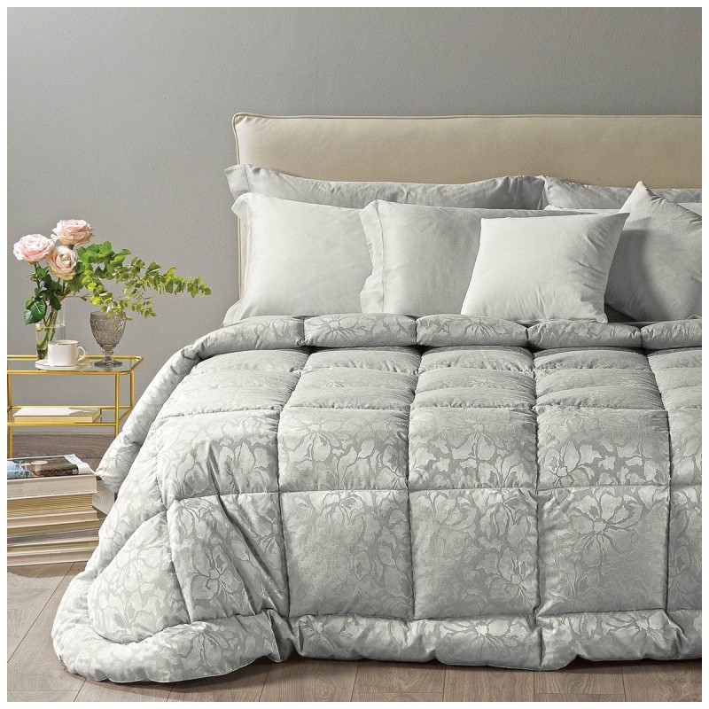 SonnoPiuma – winter goose down quilt in jacquard satin king size bed – Caleffi Home