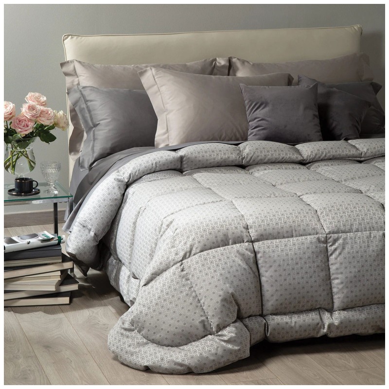 Canada – winter goose down quilt in jacquard satin king size bed – Caleffi Home