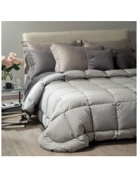 Canada - trapunta invernale in piuma d'oca e raso jacquard matrimoniale - Caleffi Home