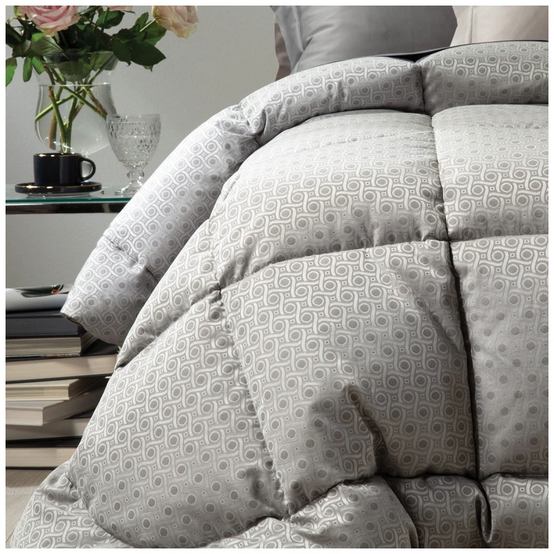 Canada - trapunta invernale in piuma d'oca e raso jacquard matrimoniale - Caleffi Home