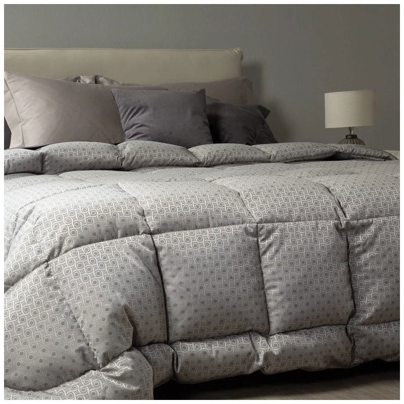 Canada - trapunta invernale in piuma d'oca e raso jacquard matrimoniale - Caleffi Home