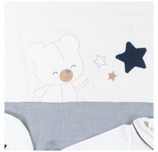 Newborn Boy's chenille first outing layette set - Mio Piccolo 381BL 2