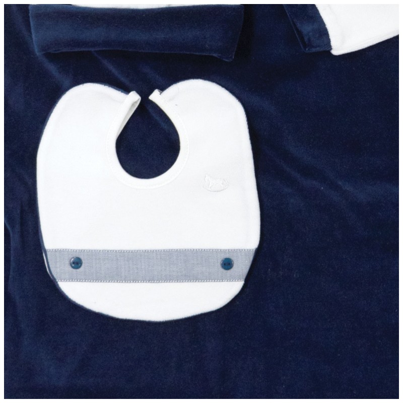 Newborn Boy's chenille first outing layette set - Mio Piccolo 381BL Newborn Boy's chenille first outing layette set - Mio Piccolo 381BL