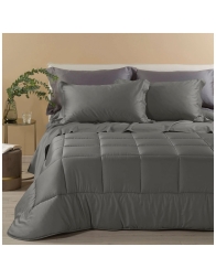 Dreaming - Trapunta invernale tinta unita in Raso di Cotone Matrimoniale - Antracite