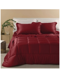 Dreaming - Trapunta invernale tinta unita in Raso di Cotone Matrimoniale - Bordeaux