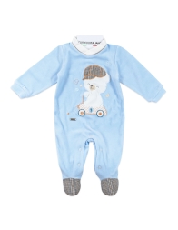 Bear and Hat Chenille Sleepsuit - Mio Piccolo TU382C