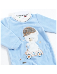 Bear and Hat Chenille Sleepsuit - Mio Piccolo TU382C