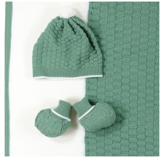 Set corredino prima uscita neonato in misto lana - Prime Emozioni 2161G 2