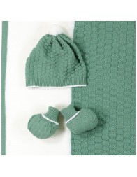 Newborn boy first layette set in wool blend - Prime Emozioni 2161G