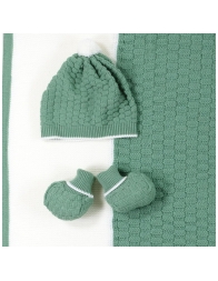 Set corredino prima uscita neonato in misto lana - Prime Emozioni 2161G