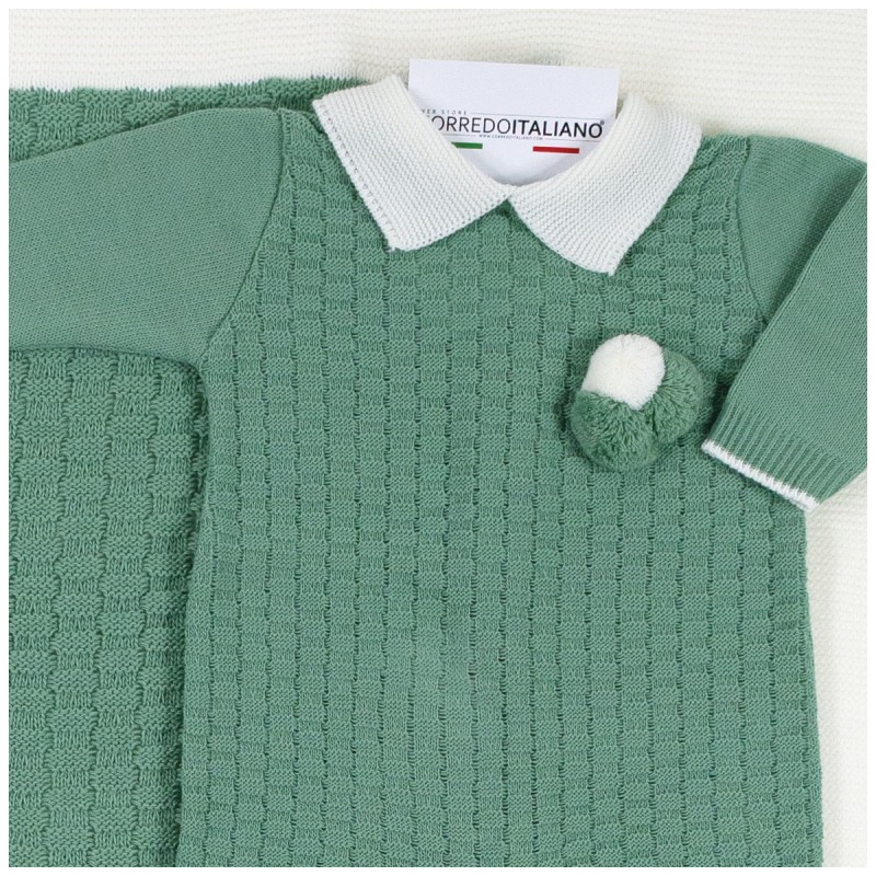 Newborn boy first layette set in wool blend - Prime Emozioni Newborn boy first layette set in wool blend - Prime Emozioni