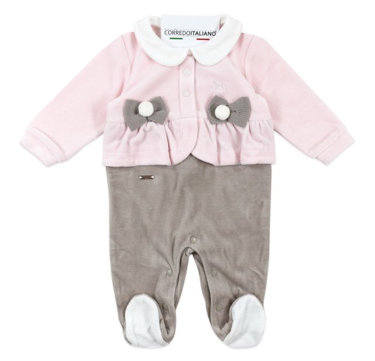 Tutina per neonata in ciniglia - Mio Piccolo TU389R