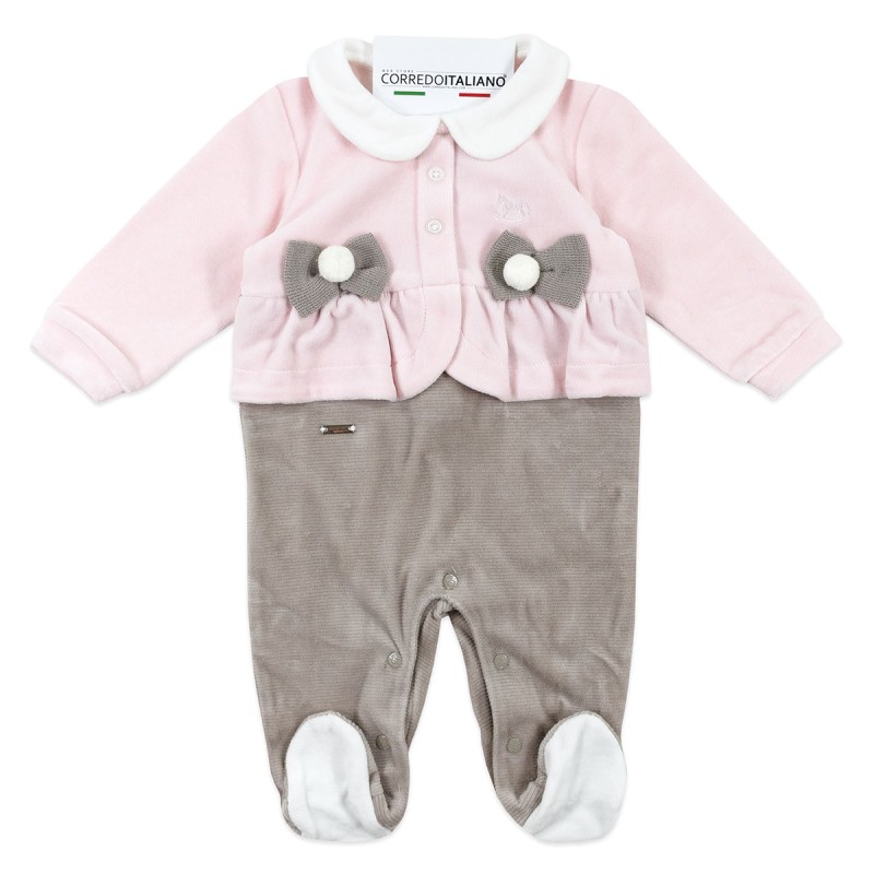 Tutina per neonata in ciniglia - Mio Piccolo TU389R