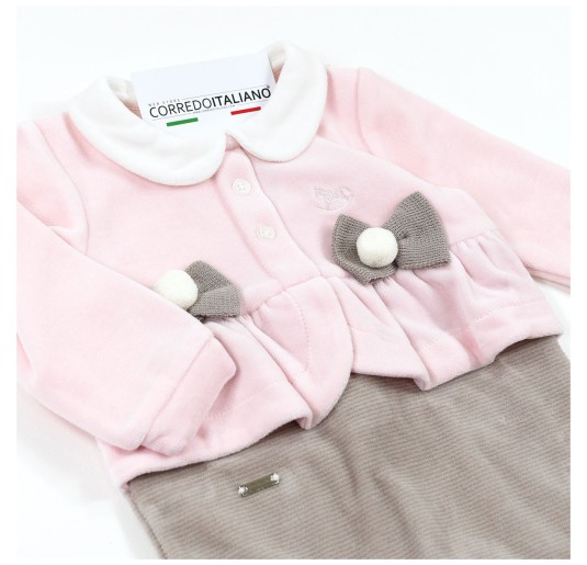 Baby girl velour romper – Mio Piccolo TU389R 2