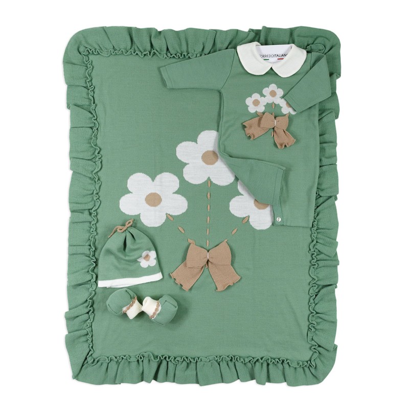 Newborn girl's first layette set in wool blend - Prime Emozioni 2121C