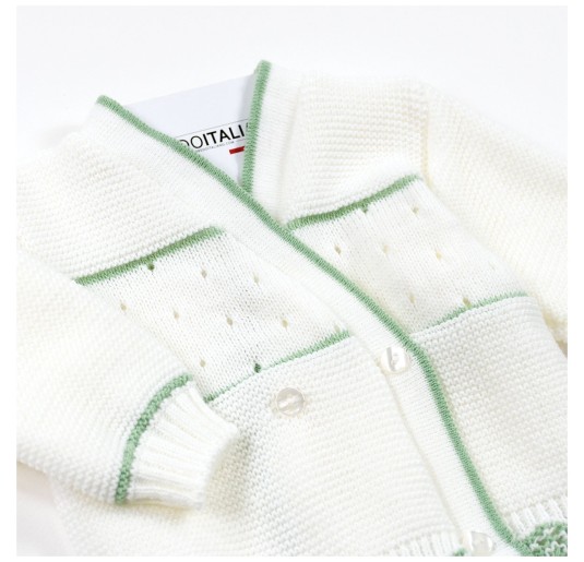 Giacchina incrociata per neonata misto lana La Rocca R672 2