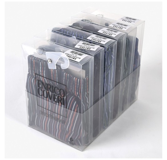 Set 6 Boxer in stoffa puro cotone con bottoncino Enrico Coveri EB1303 2