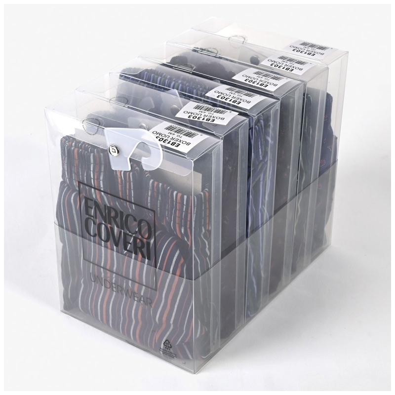 Set of 6 Pure Cotton Woven Boxers with Button – Enrico Coveri | Corredoitaliano