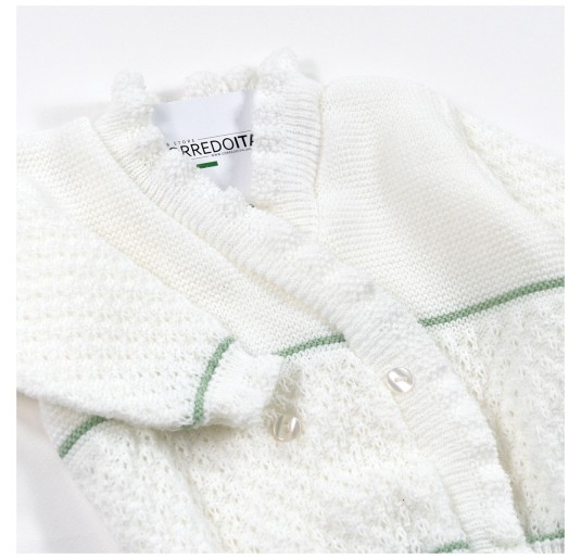 Giacchina incrociata per neonata misto lana La Rocca R694 2