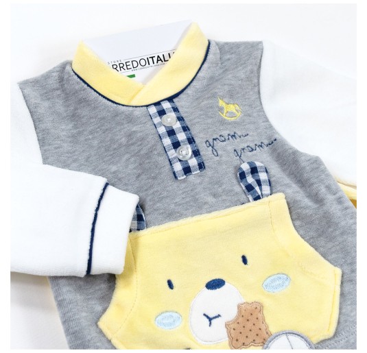 Two-Piece Chenille Jumpsuit with Bear - Mio Piccolo TU160C 2