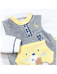 Two-Piece Chenille Jumpsuit with Bear - Mio Piccolo TU160C