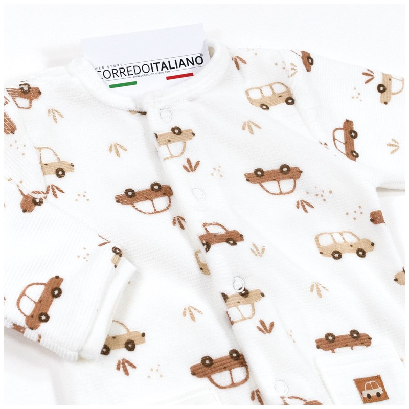 Velour baby sleepsuit - Babybol 250063