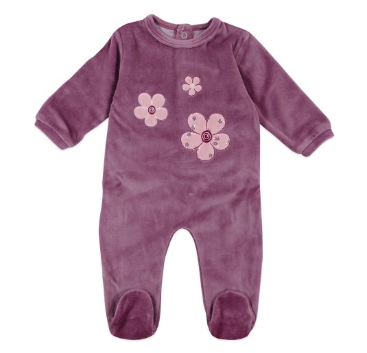 Tutina in ciniglia con margherite - Babybol 250046