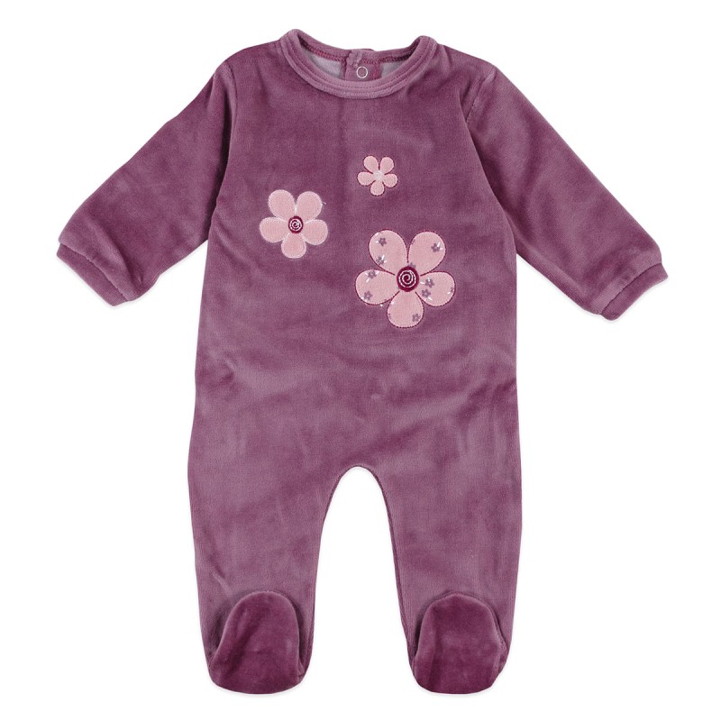 Tutina in ciniglia con margherite - Babybol 250046