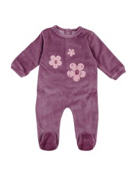 Tutina in ciniglia con margherite - Babybol 250046