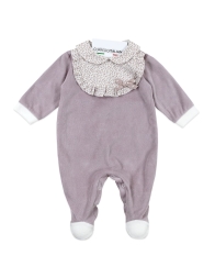 Chenille sleepsuit with floral detail - Le Chicche TU7651GLC