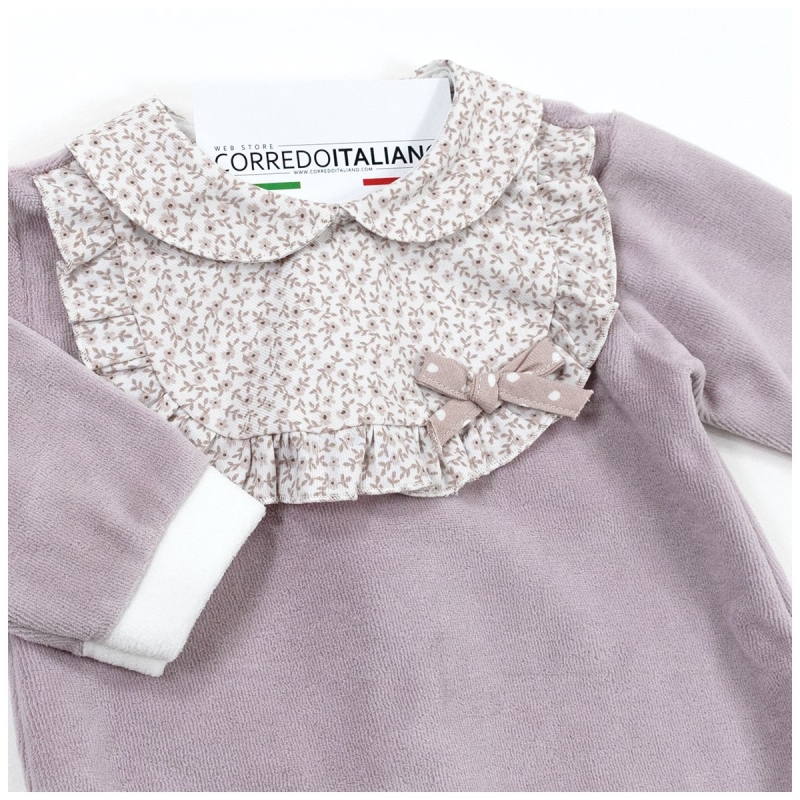 Chenille sleepsuit with floral detail | Corredoitaliano