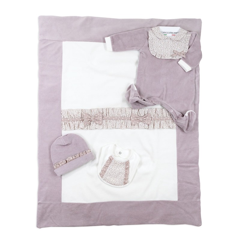 Set Corredino prima uscita Neonata ciniglia Le Chicche LCH7650A25