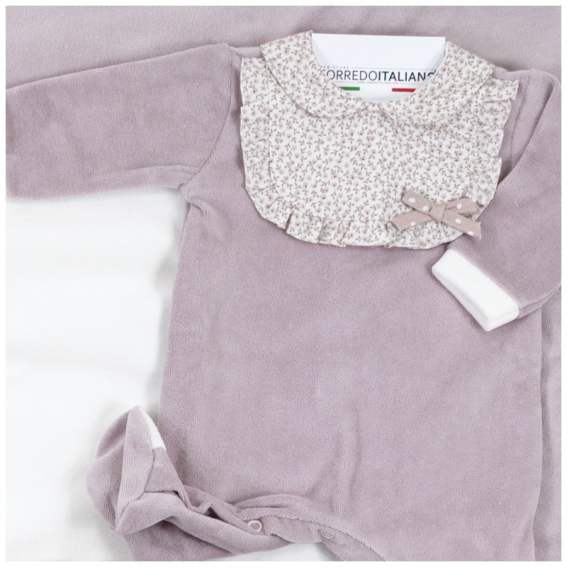 Velour Coming Home Set for Baby Girl by Le Chicche | Corredoitaliano