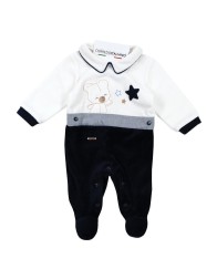 Tutina in ciniglia con orsetto e stelline - Mio Piccolo TU381C