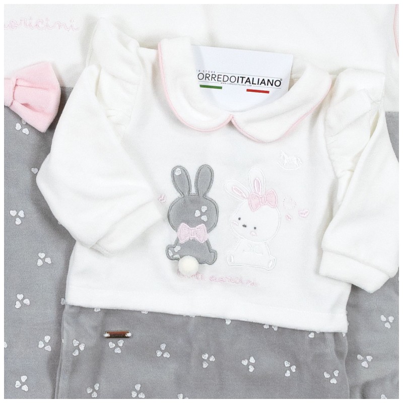 Newborn Boy's chenille first outing layette set - Mio Piccolo | Corredoitaliano Newborn Boy's chenille first outing layette set - Mio Piccolo | Corredoitaliano