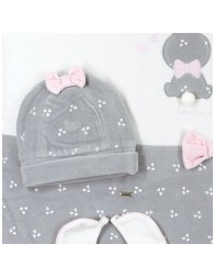 Newborn Boy's chenille first outing layette set | Corredoitaliano