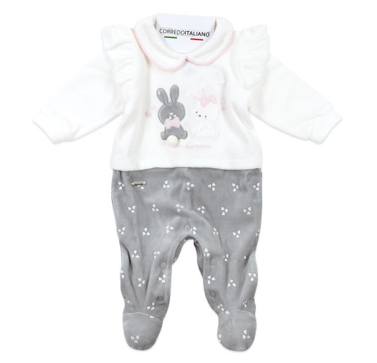 Tutina per neonata in ciniglia - Mio Piccolo TU388GR