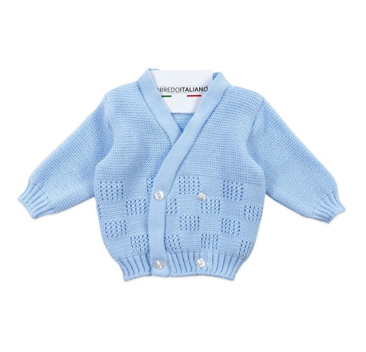 Giacchino incrociato per neonato misto lana La Rocca R697