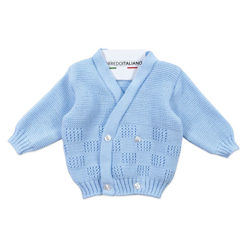 Giacchino incrociato per neonato misto lana La Rocca R697