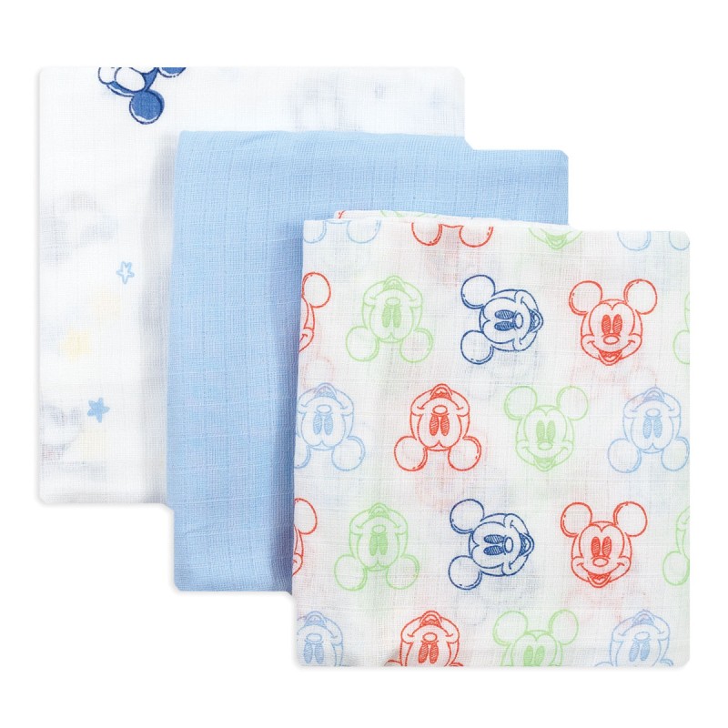 Topolino - Set 3 quadrati di garza cotone art. WX6103B