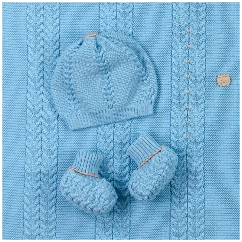 Newborn Boy Layette Set in Pure Wool - Stella | Corredoitaliano® Newborn Boy Layette Set in Pure Wool - Stella | Corredoitaliano®