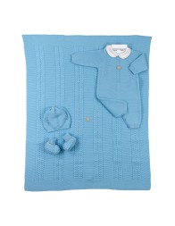 Newborn Boy Layette Set in Pure Wool - Stella IN85A25