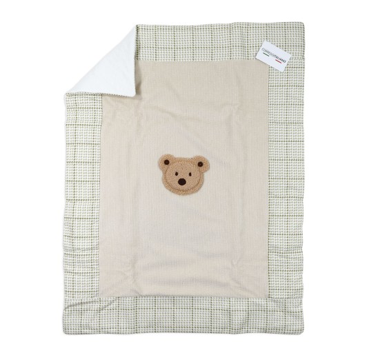 Copertina in ciniglia per culletta con Orsetto - Le Chicche CO7760 2