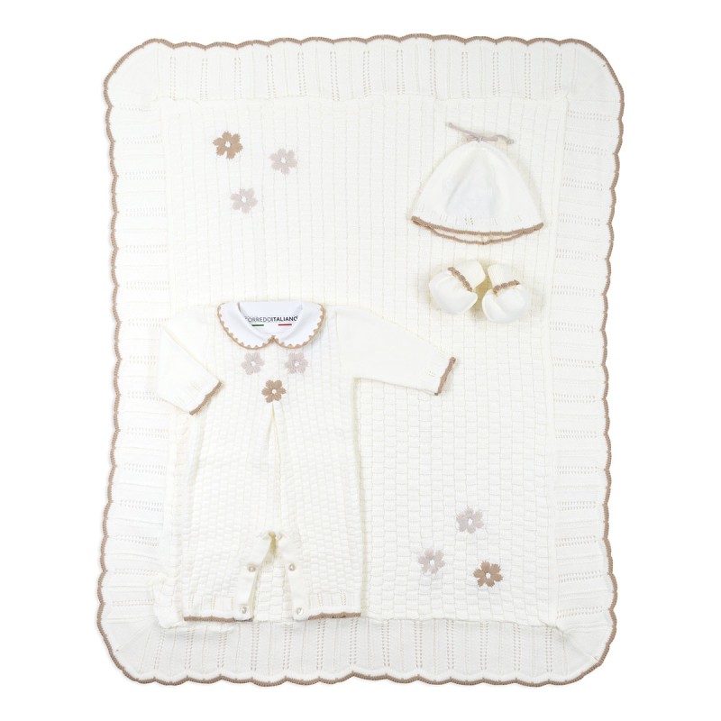 Newborn girl's first layette set in wool blend - Prime Emozioni 2111B