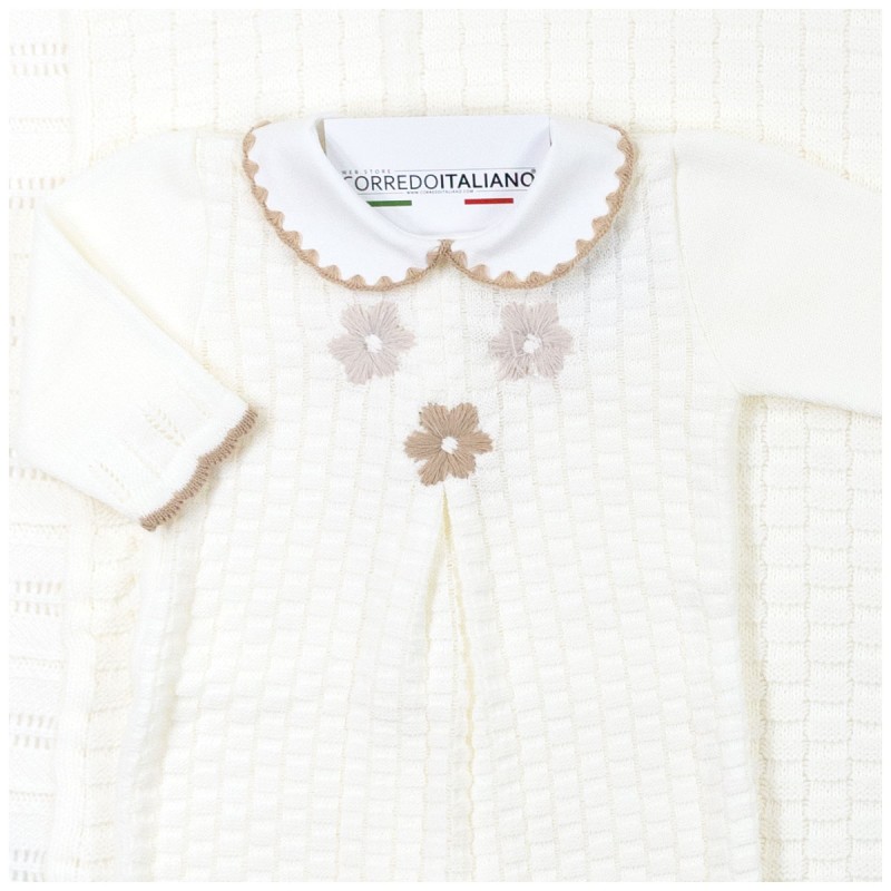 Newborn girl's first layette set in wool blend - Prime Emozioni Newborn girl's first layette set in wool blend - Prime Emozioni