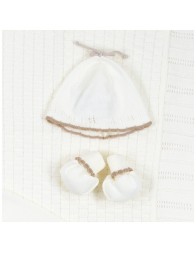 Newborn girl's first layette set in wool blend | Corredoitaliano